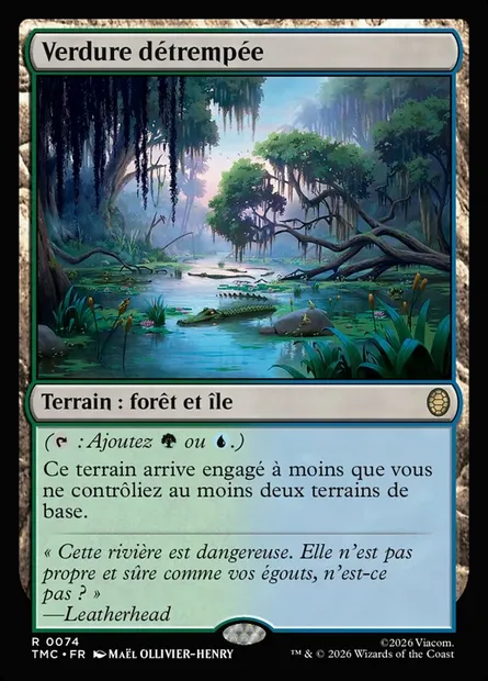 Verdure détrempée, carte Magic TMC 74 — extension Teenage Mutant Ninja Turtles Eternal