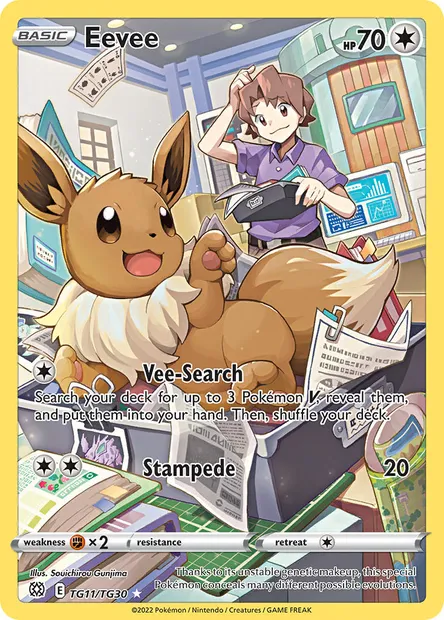 Eevee, Pokémon card BRS TG11 — Brilliant Stars set