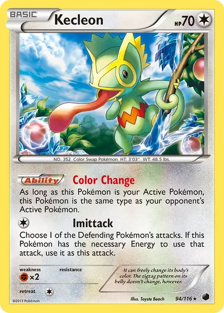 Kecleon, Pokémon card PLF 94 — Plasma Freeze set