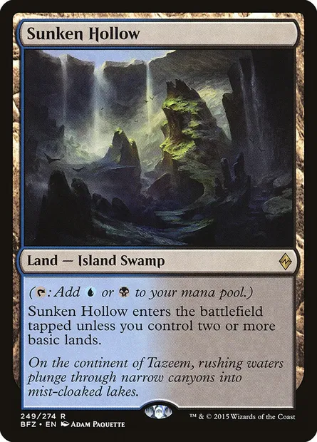 Sunken Hollow, Magic card BFZ 249 — Battle for Zendikar set