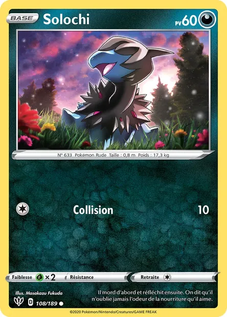 Solochi, carte Pokémon DAA 108 — extension Ténèbres Embrasées