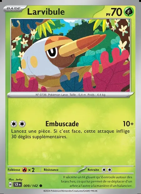Larvibule, carte Pokémon SCR 009 — extension Couronne Stellaire