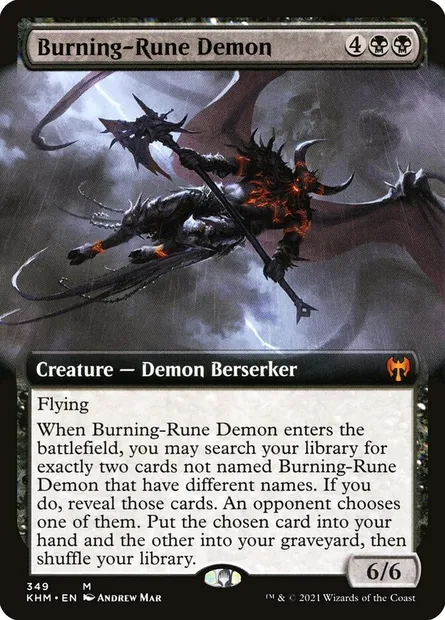 Burning-Rune Demon, Magic card KHM 349 — Kaldheim set