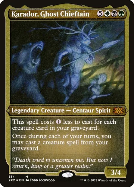 Karador, Ghost Chieftain, Magic card 2X2 514 — Double Masters 2022 set