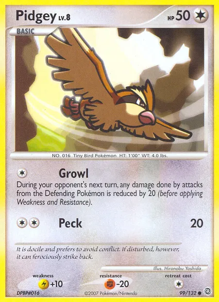 Pidgey, Pokémon card SW 99 — Secret Wonders set