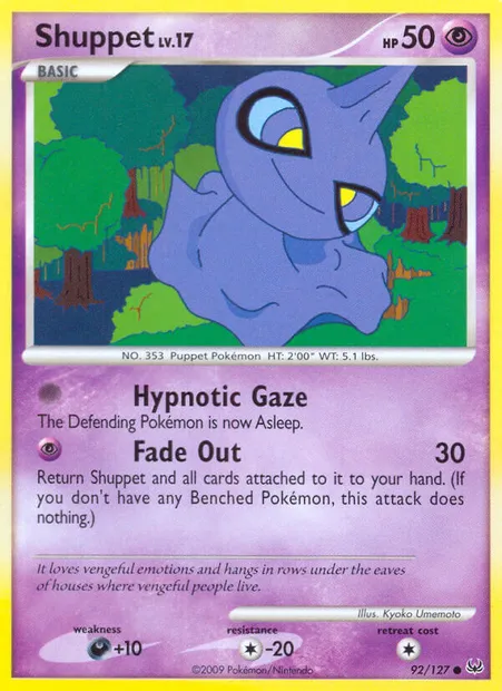 Shuppet, Pokémon card PL 92 — Platinum set