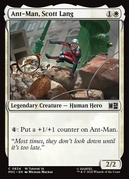 Ant-Man, Scott Lang, Magic card MSC 834 — Marvel Super Heroes Commander set