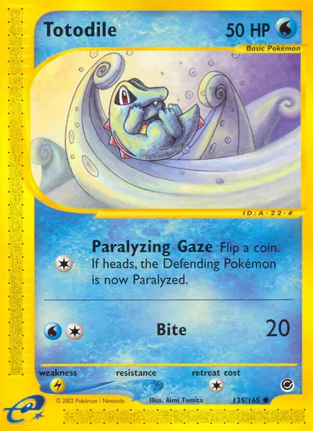 Totodile, Pokémon card EX 135 — Expedition Base Set set