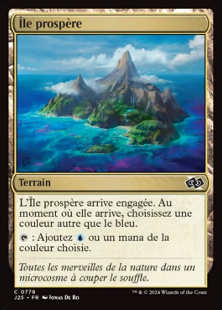 Île prospère, carte Magic J25 778 — extension Foundations Jumpstart