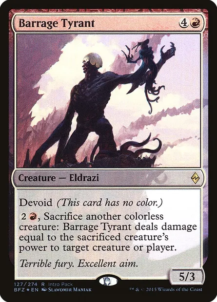 Barrage Tyrant, Magic card PBFZ 127 — Battle for Zendikar Promos set