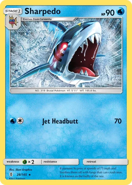 Sharpedo, Pokémon card GRI 28 — Guardians Rising set