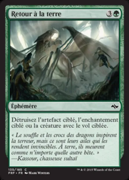 Retour à la terre, carte Magic FRF 135 — extension Destin reforgé