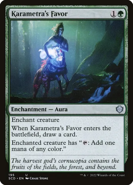 Faveur selon Karametra, carte Magic SCD 195 — extension Starter Commander Decks