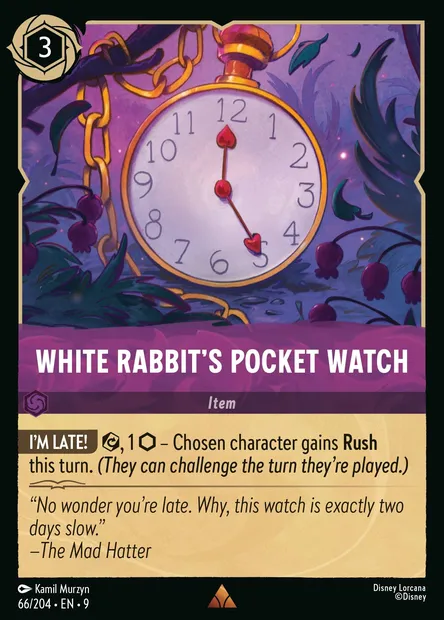 White Rabbit's Pocket Watch, Disney Lorcana card CH9-066 — Fabled set