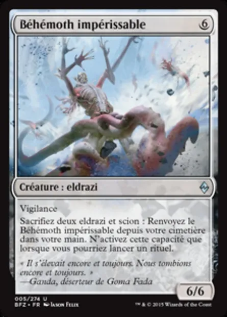 Béhémoth impérissable, carte Magic BFZ 5 — extension La bataille de Zendikar