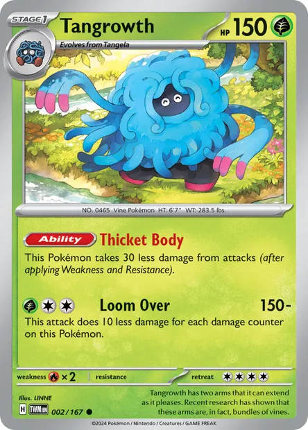 Tangrowth, Pokémon card TWM 002 — Twilight Masquerade set