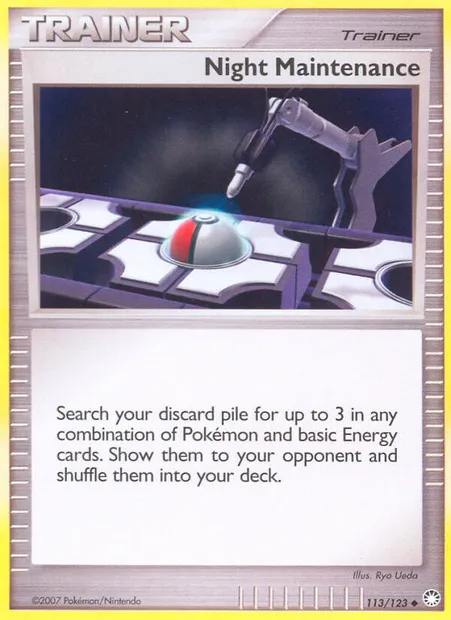 Night Maintenance, Pokémon card MT 113 — Mysterious Treasures set
