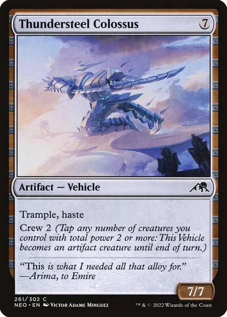 Thundersteel Colossus, Magic card NEO 261 — Kamigawa: Neon Dynasty set