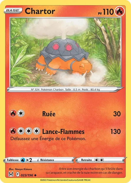 Chartor, carte Pokémon LOR 023 — extension Origine Perdue