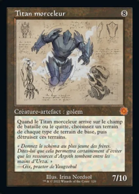Titan morceleur, carte Magic BRR 120 — extension The Brothers' War Retro Artifacts