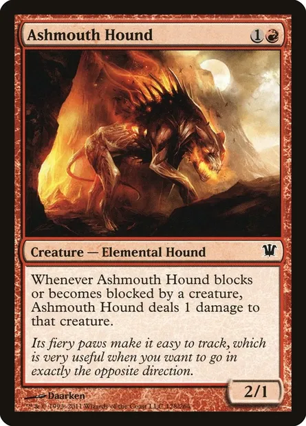 Ashmouth Hound, Magic card ISD 128 — Innistrad set