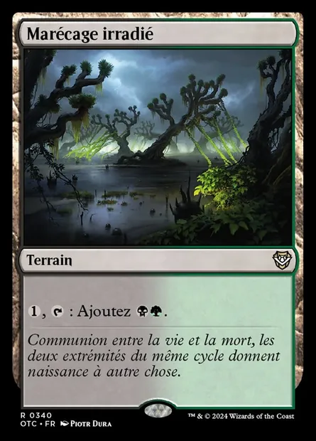 Marécage irradié, carte Magic OTC 340 — extension Outlaws of Thunder Junction Commander