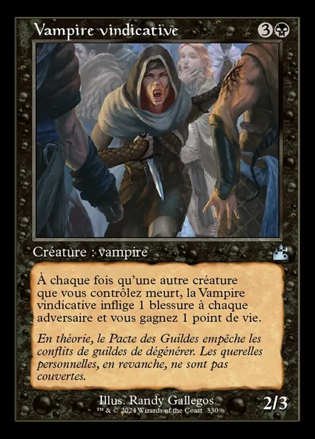 Vampire vindicative, carte Magic RVR 330 — extension Ravnica Remastered