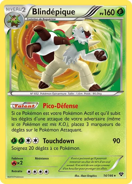 Blindépique, carte Pokémon XY 14 — extension XY