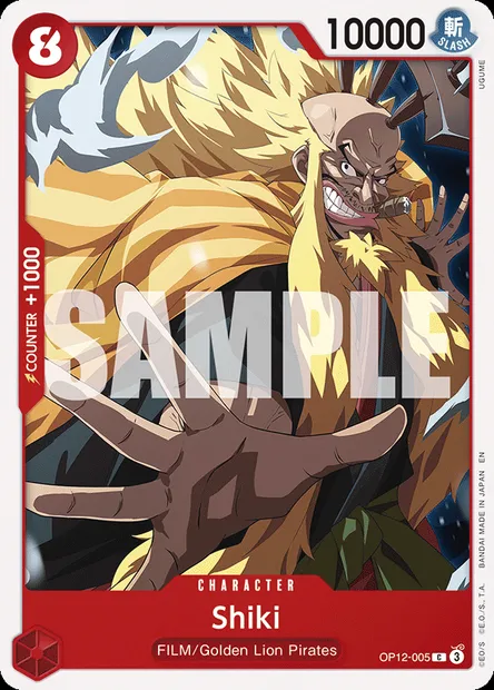 Shiki, One Piece card OP12-005 — LEGACY OF THE MASTER set