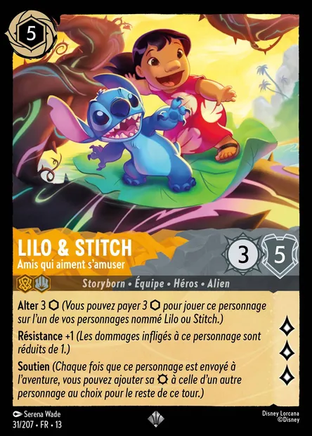 Lilo & Stitch - Amis qui aiment s'amuser, carte Disney Lorcana CH13-031 — extension Invasion Epineuse!