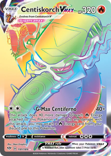 Centiskorch VMAX, Pokémon card DAA 191 — Darkness Ablaze set