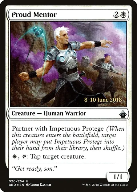 Proud Mentor, carte Magic PBBD 20s — extension Battlebond Promos