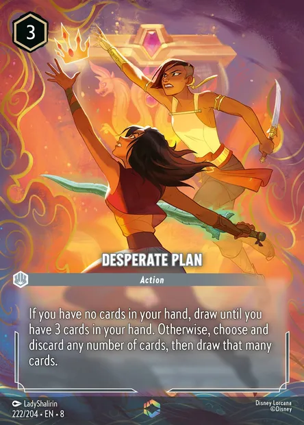 Desperate Plan, Disney Lorcana card CH8-222 — The Reign of Jafar set
