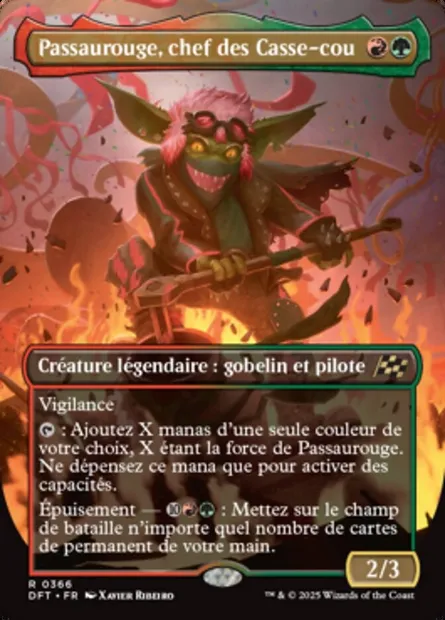 Passaurouge, chef des Casse-cou, carte Magic DFT 366 — extension Aetherdrift