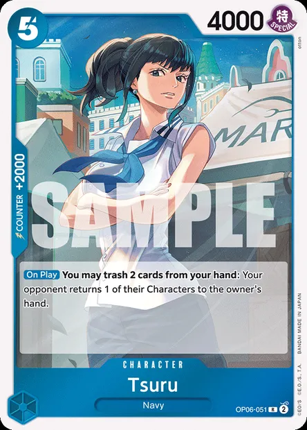 Tsuru, One Piece card OP06-051 — WINGS OF THE CAPTAIN set