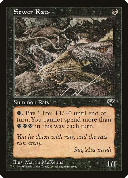 Sewer Rats, Magic card MIR 139 — Mirage set