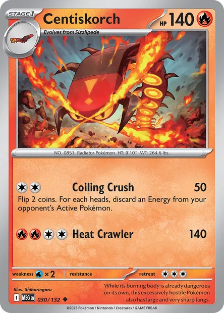 Centiskorch, Pokémon card MEG 030 — Mega Evolution set