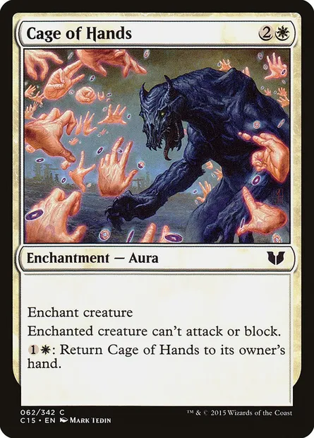 Cage of Hands, Magic card C15 62 — Commander 2015 set