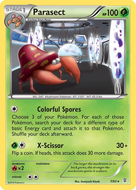 Parasect, Pokémon card GEN 7 — Generations set
