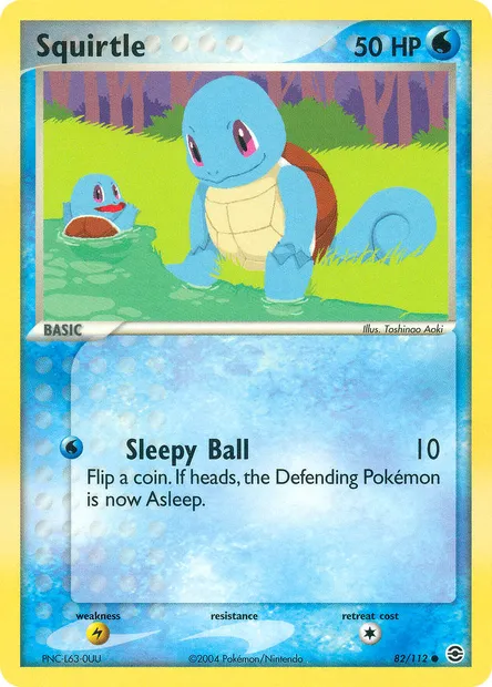 Squirtle, Pokémon card RG 82 — FireRed & LeafGreen set