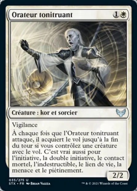 Orateur tonitruant, carte Magic STX 35 — extension Strixhaven: l'Académie des Mages