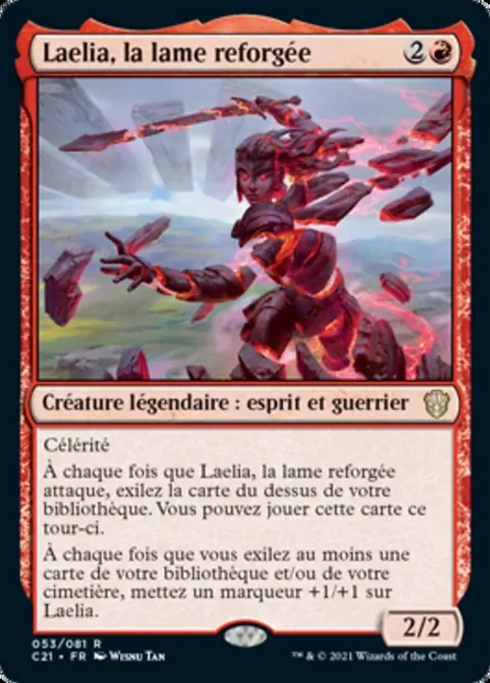 Laelia, la lame reforgée, carte Magic C21 53 — extension Commander 2021