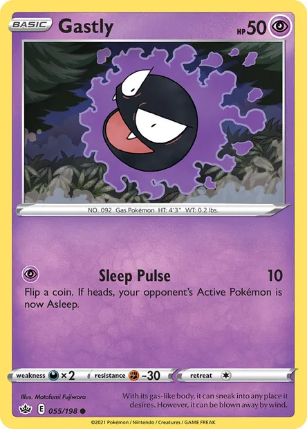 Gastly, Pokémon card CRE 55 — Chilling Reign set