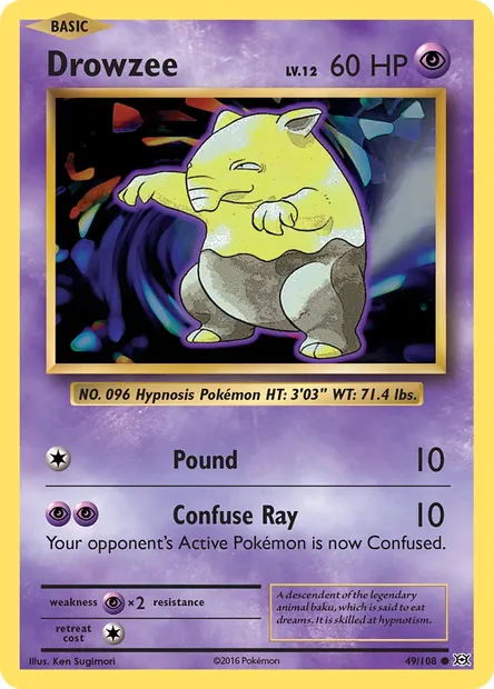Drowzee, Pokémon card EVO 49 — Evolutions set