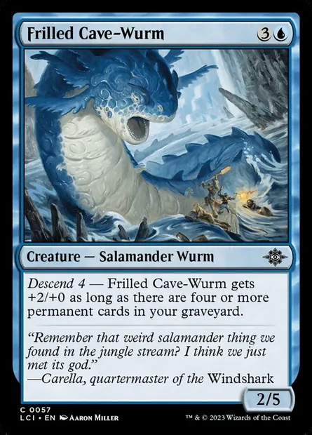 Frilled Cave-Wurm, Magic card LCI 57 — The Lost Caverns of Ixalan set