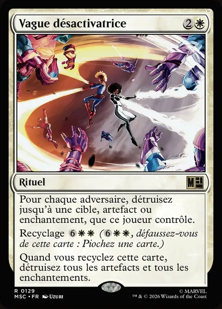 Vague désactivatrice, carte Magic MSC 129 — extension Marvel Super Heroes Commander