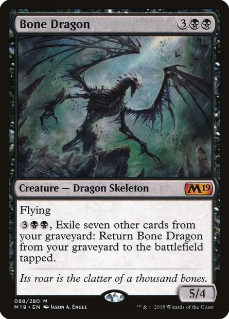 Bone Dragon, Magic card M19 88 — Core Set 2019 set