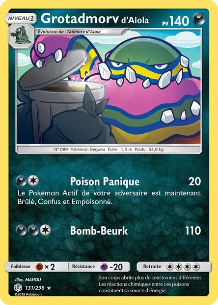 Grotadmorv d’Alola, carte Pokémon CEC 131 — extension Éclipse Cosmique