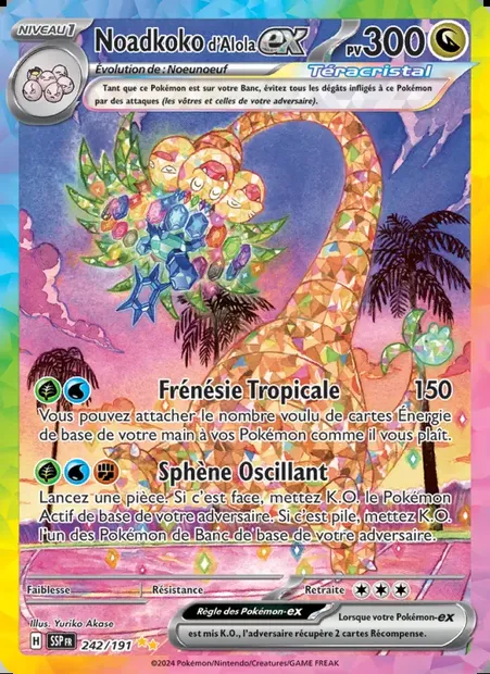 Noadkoko d'Alola-ex, carte Pokémon SSP 242 — extension Étincelles Déferlantes