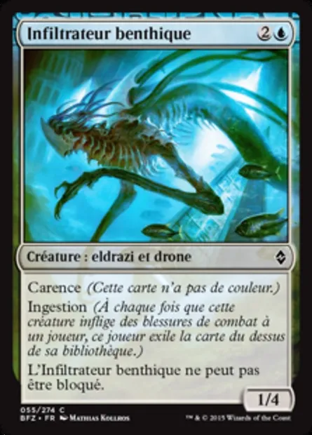 Infiltrateur benthique, carte Magic BFZ 55 — extension La bataille de Zendikar